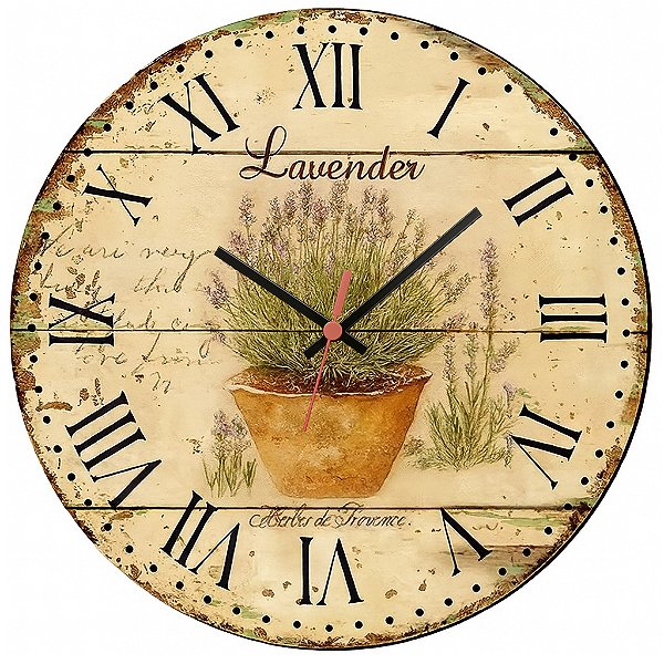 Relógio de Parede Lavabo Lavanda