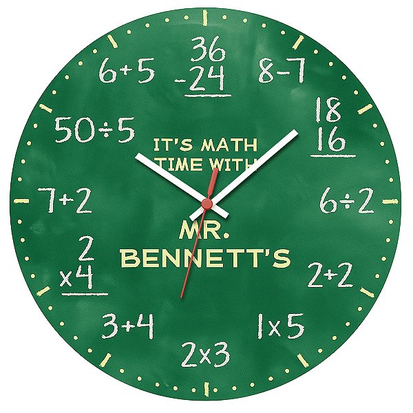 Relógio de Parede Matemática Equações Lousa Clássica
