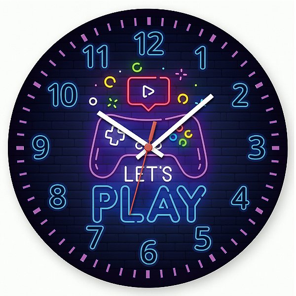 Relógio de Parede Game Let´s Play