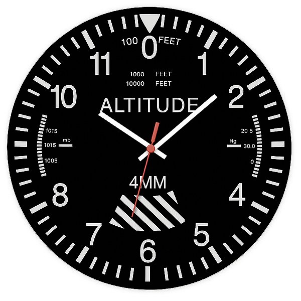 Relógio de Parede Veículos Avião Altitude