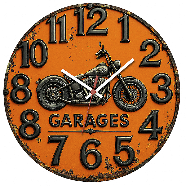 Relógio de Parede Veículos Garages Retro