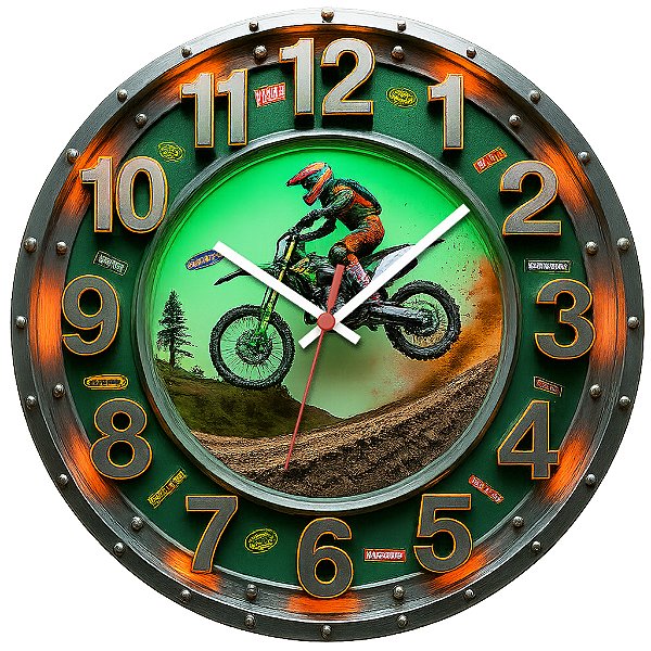 Relógio de Parede Veículos Motocross