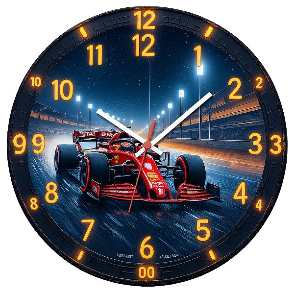 Relógio de Parede Veículos Carro Corrida Fórmula 1