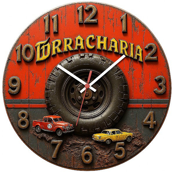 Relógio de Parede Veículos Borracharia