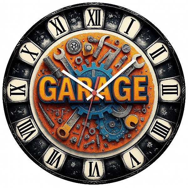 Relógio de Parede Veículos Garage Ferramentas