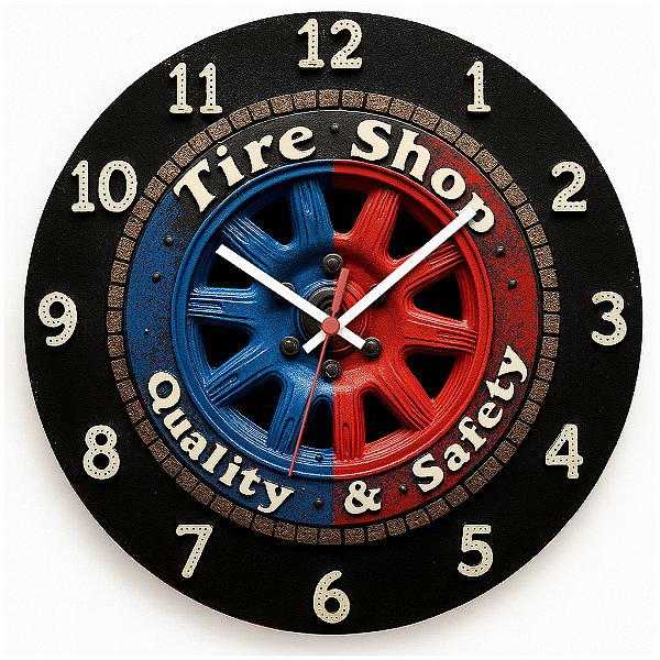 Relógio de Parede Veículos Tire Shop
