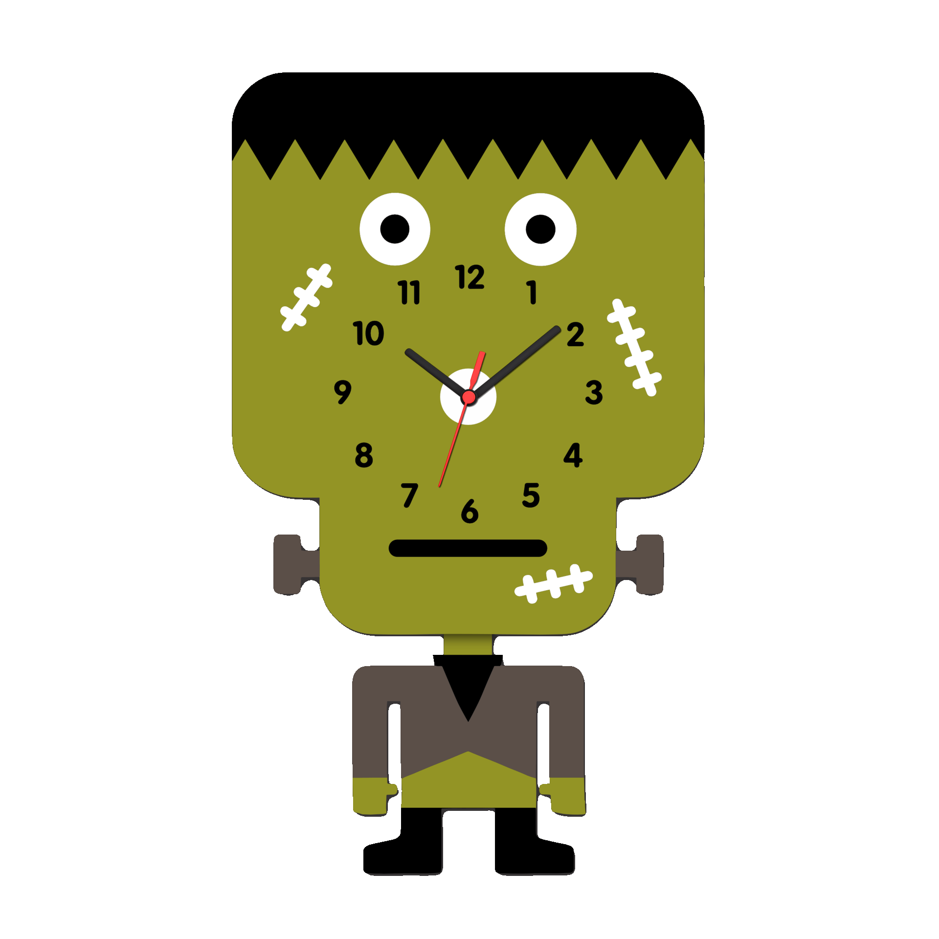 Relógio de Parede Infantil Monstrinho Divertido – Design Criativo para Quarto Infantil - Pendulo