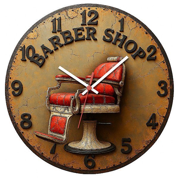 Relógio de Parede Profissão Barbearia Vintage