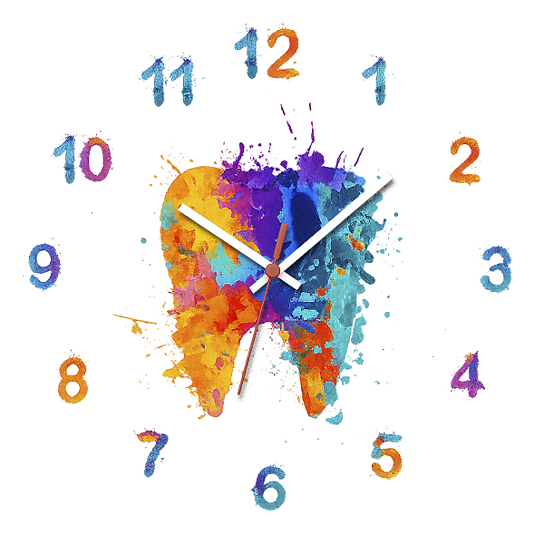 Relógio de Parede Profissão Dentista Dente Arte