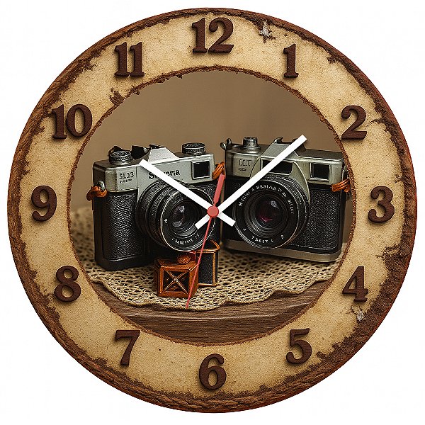Relógio de Parede Profissão Fotógrafo Câmeras Vintage