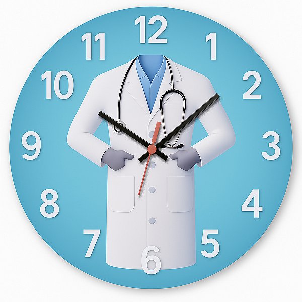 Relógio de Parede Profissão Médico Jaleco