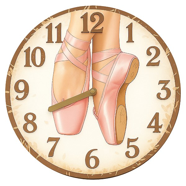 Relógio de Parede Dança Bailarina Sapatilhas de Balé