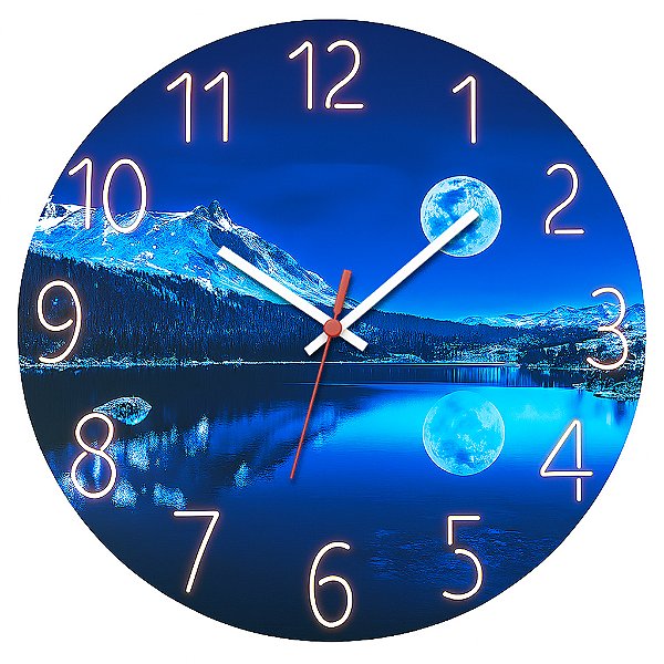 Relógio de Parede Natureza Noturno Lua