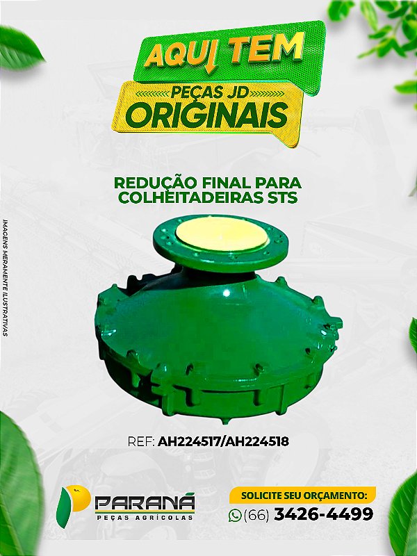 Redução Final para Colheitadeiras John Deere STS – REF AH224517 / AH224518