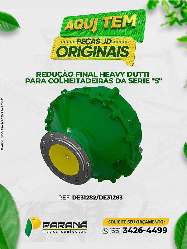 Redução Final Heavy Duty para Colheitadeiras John Deere Série S – REF DE31282 / DE31283