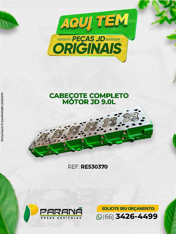 Cabeçote Completo Motor John Deere 9.0L – REF RE530370