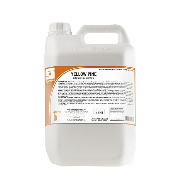 Yellow Pine - Detergente Desengraxante - 5 Litros - Spartan