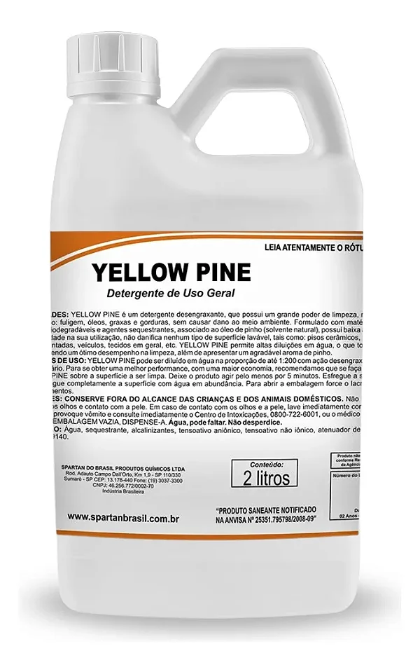 Yellow Pine - Detergente Desengraxante - 2 Litros - Spartan