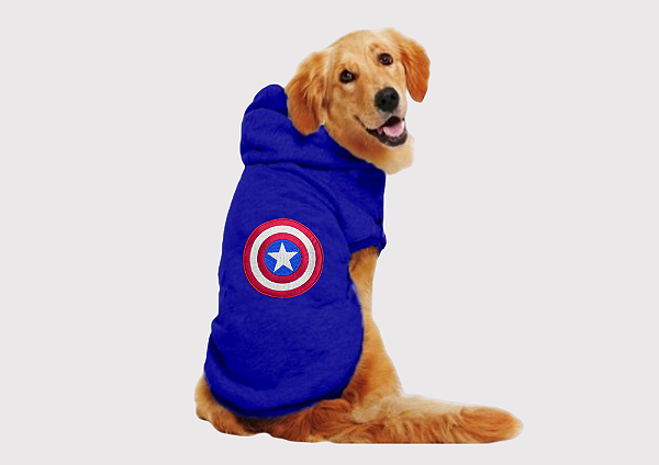 Blusão Moletom com Capuz Personagem Azul Royal  Gaby Moda Pet - Atacado