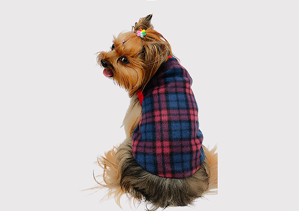 Roupa Pet Soft Básica Xadrez Vermelha II  Gaby Moda Pet - Venda Atacado