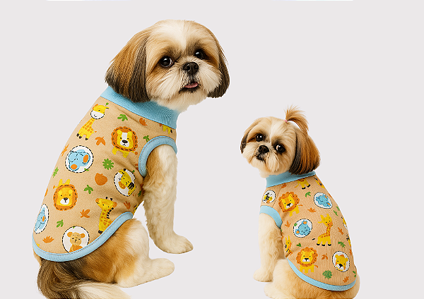 T Shirt  Pet Floresta Gaby Moda Pet - Atacado