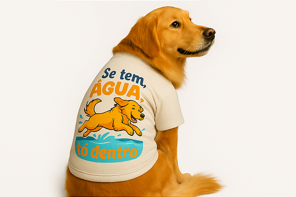Camiseta Golden Retrivier Golden Agua Dentro