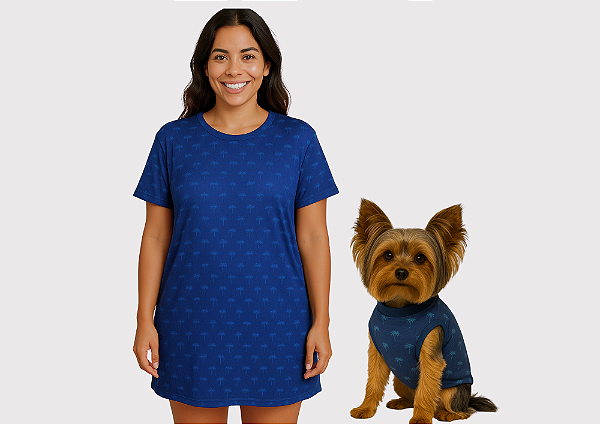 Camisola Verão Tal Mãe Azul Marinho – Gaby Moda Pet Atacado