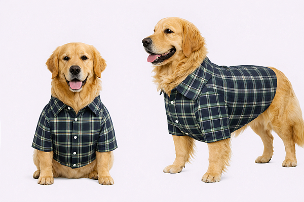 Camisa Alfaiataria Xadrez Verde Gaby Moda Pet - Venda Atacado