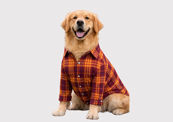 Roupa Camisa Pet Inverno Xadrez Marrom Gaby Moda Pet - Venda Atacado