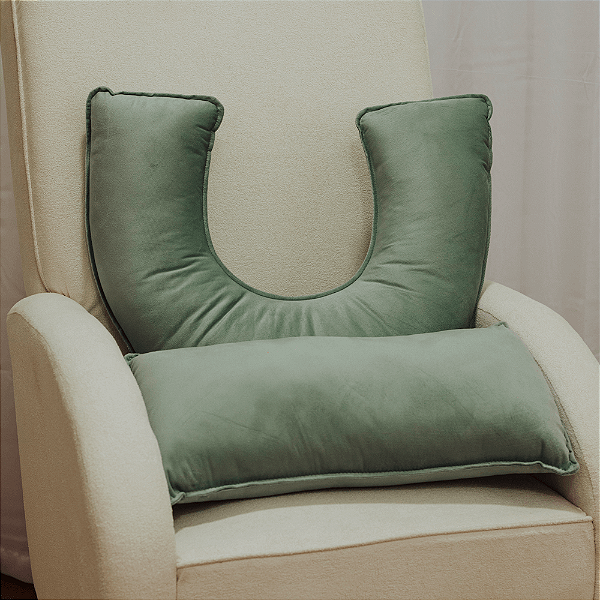 Kit Almofadas Rineira + Amamentação - Velvet Acqua