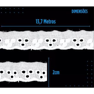 Bordado Ingles de C/13,7 MetrosAlgodão Importado Part.01