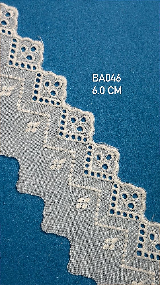 Bordado Ingles de Algodão Artepunto BA046 c/10 Metros