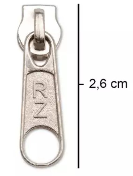 Cursor p/ Zíper Nylon Fino Niquelado nº 3 - Pacote c/ 100 unidades