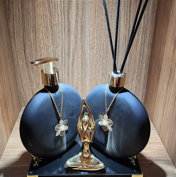 Kit Difusor e Sabonete Líquido Black - Elegância e Aromaterapia 550ml