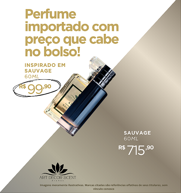 Perfume Importado Art Decor Scent - Inspirado em Sauvage 60ml