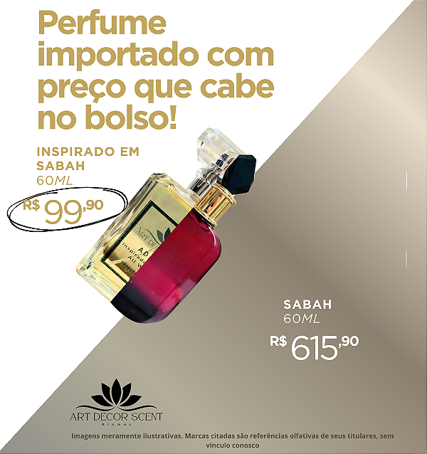 Perfume Importado Inspirado em Sabah - 60ml