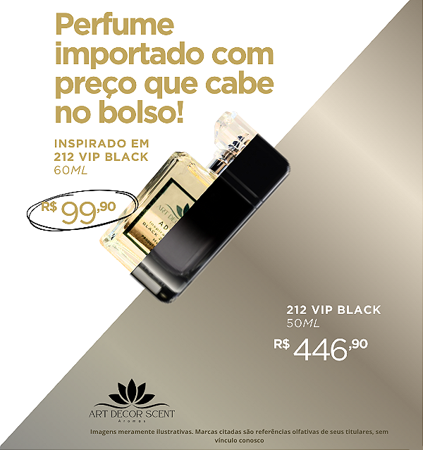 Perfume Inspirado em 212 VIP Black - 60ML