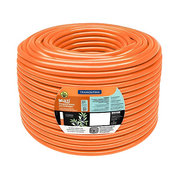 Mangueira Para Jardim 3 Camadas PVC Laranja 50m Tramontina