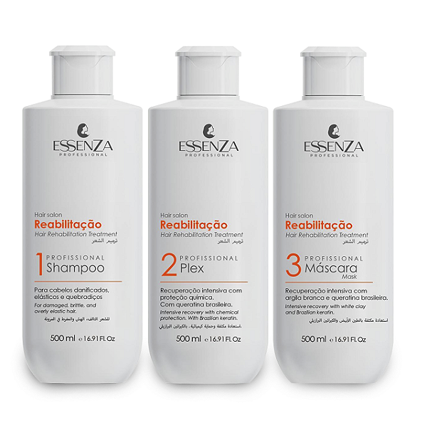 Reabilitação Capilar Hair Salon Essenza Professional 3 Passos