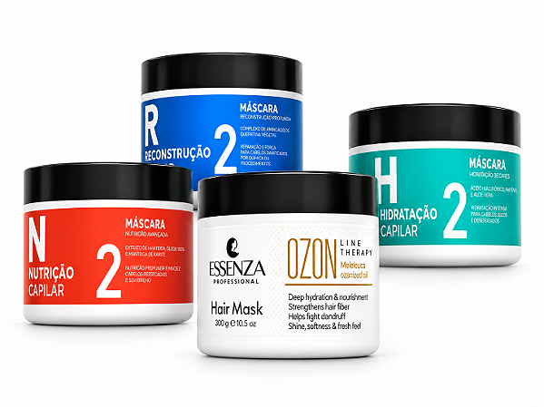 Cronograma Capilar 4 Mascaras Hidratação, Nutrição, Reconstrução e Terapeutico Linhas - Essenza
