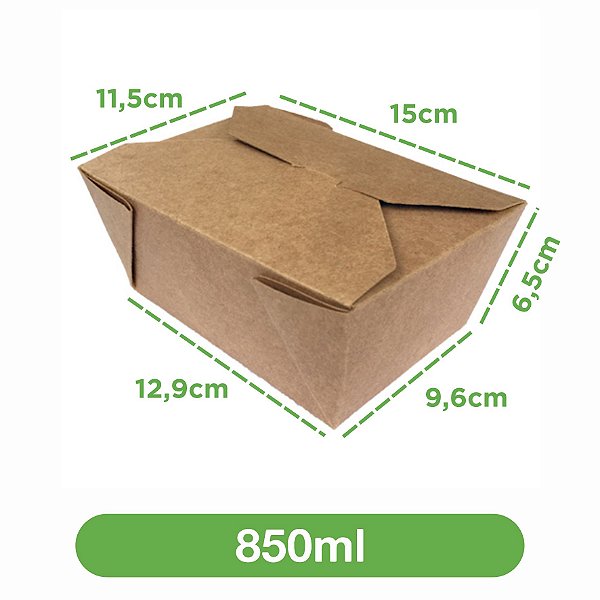 Embalagem 850ml Kraft | 100 unidades