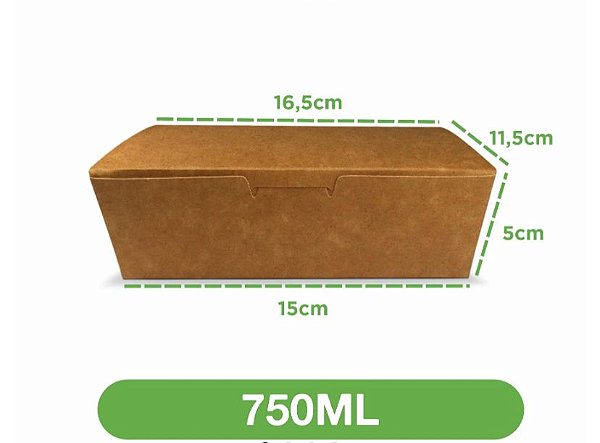 Embalagem 750ml Kraft | 100 unidades