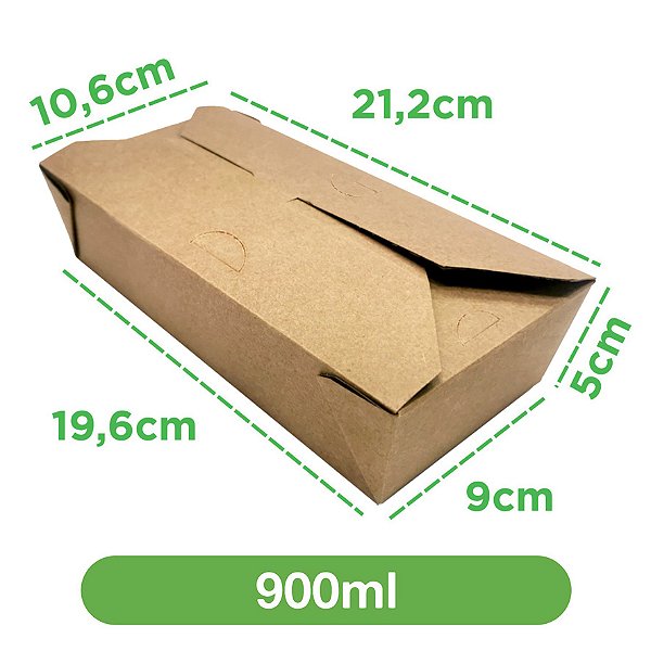 Embalagem 900ml Kraft | 100 unidades