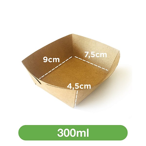 Bandeja 300ml Kraft multiuso | 300 unidades