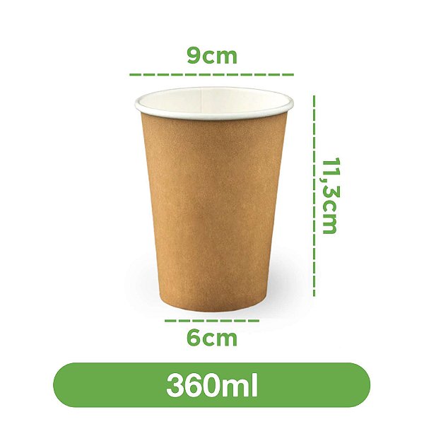 Copo de Papel Kraft 360ml - 350 unidades