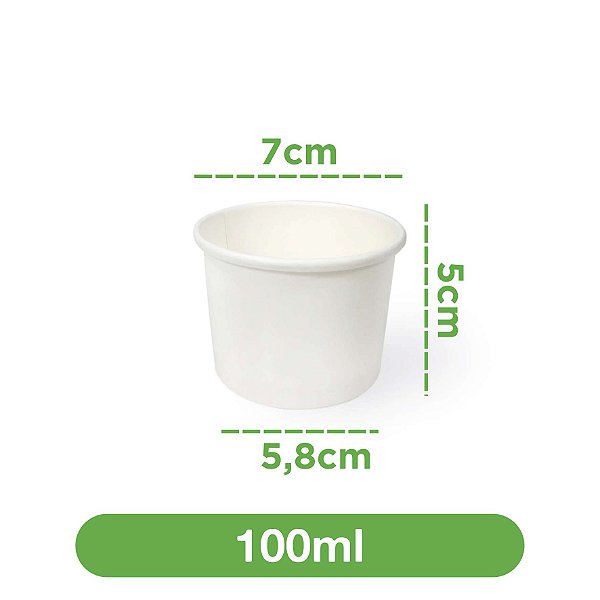 Pote de Papel 100ml (sem tampa) | 500 unidades
