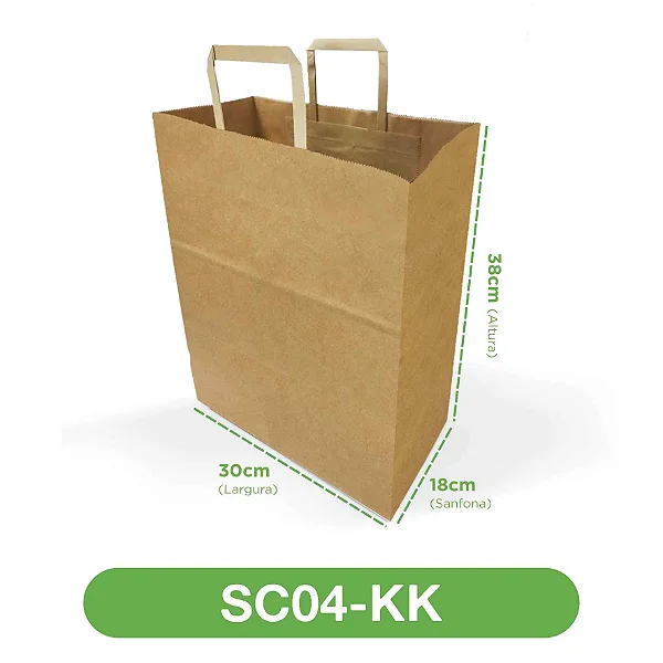 Sacola de papel kraft 04 - 50 unidades