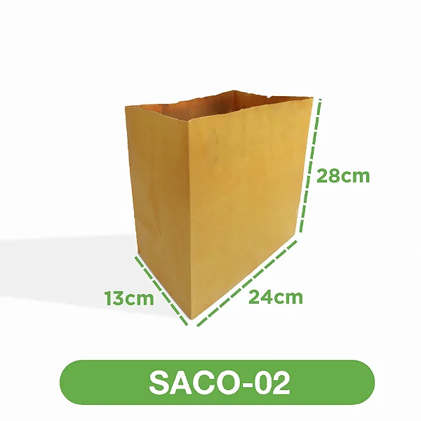Saco kraft 02 - 24 x 13 x 28cm - 200 unidades