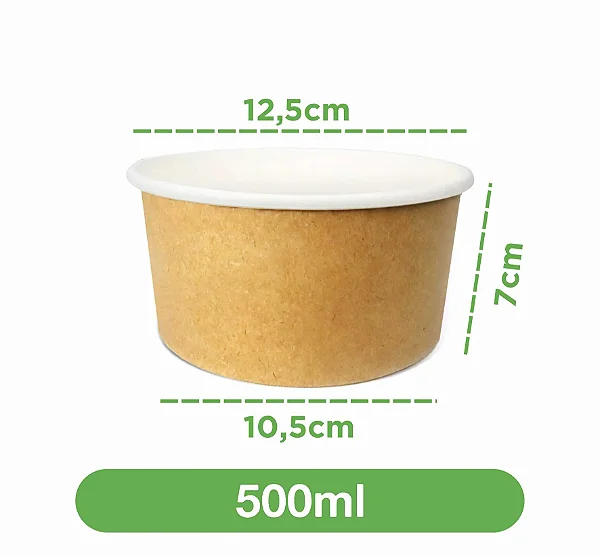 Pote de papel kraft 500ml (sem tampa) | 180 unidades