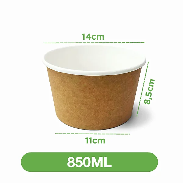 Pote de papel kraft 850ml | 300 unidades